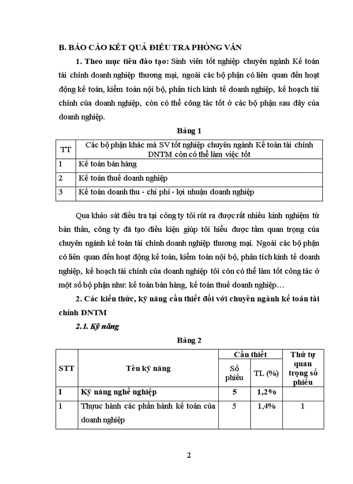 image for page Báo cáo kết quả điều tra phỏng vấn chuyên ngành kế toán tài chính doanh nghiệp thương mại