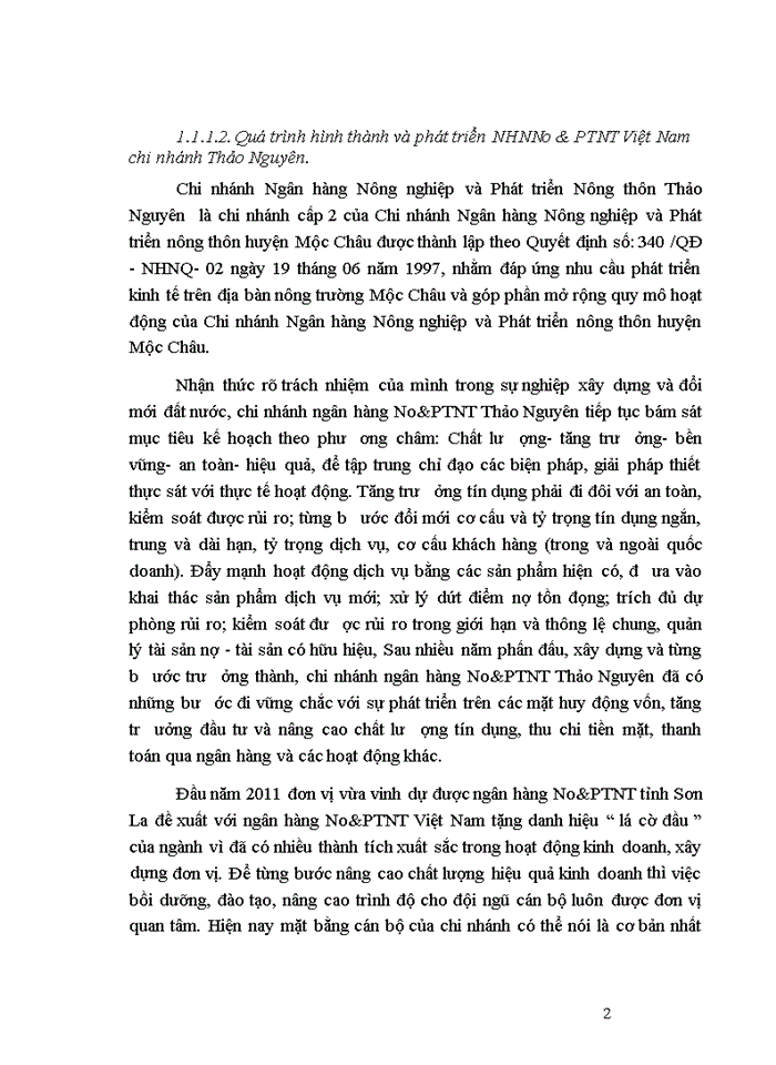 image for page Quá trình hình thành và phát triển của Chi nhánh NHNo& PTNT Thảo Nguyên.
