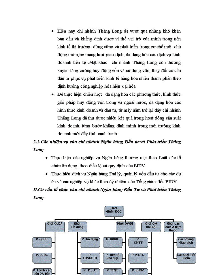 image for page Thực trạng tình hình hoạt động của Ngân hàng đầu tư và phát triển Việt Nam chi nhánh Thăng Long