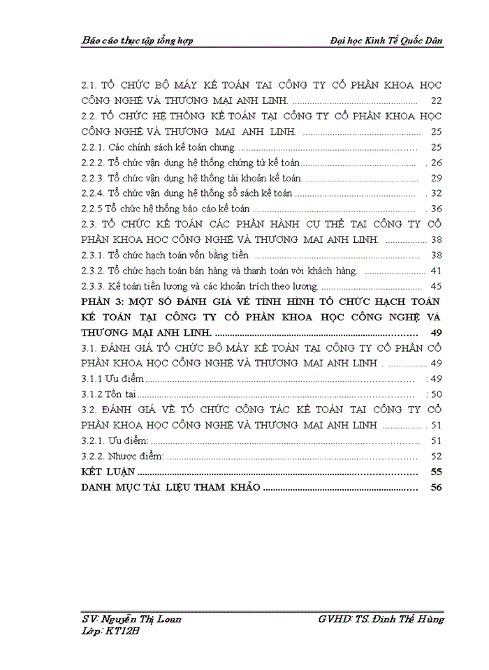 image for page Tổ chức bộ máy kế toán và hệ thống kế toán tại công ty cổ phần khoa học công nghệ và thương mại anh linh  22