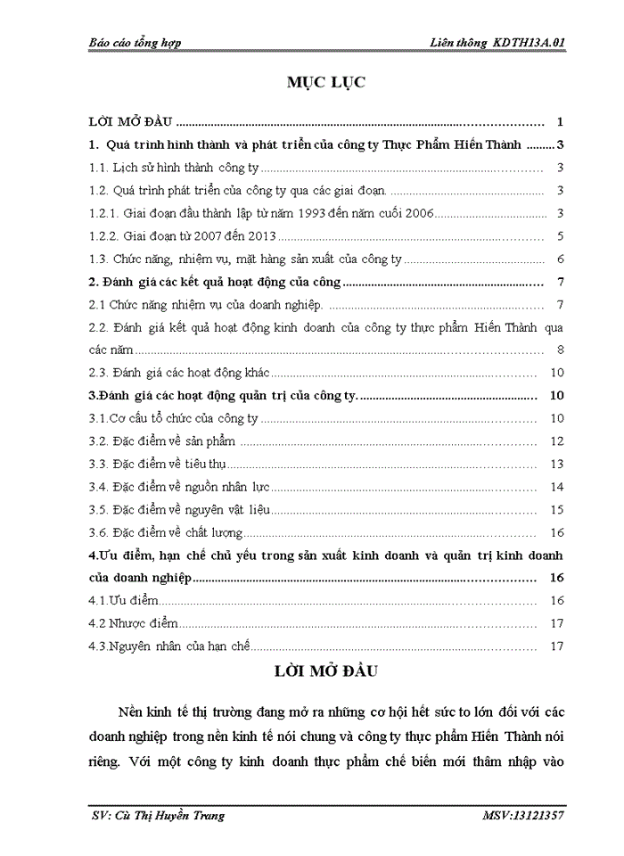 image for page Quá trình hình thành và phát triển của công ty Thực Phẩm Hiến Thành