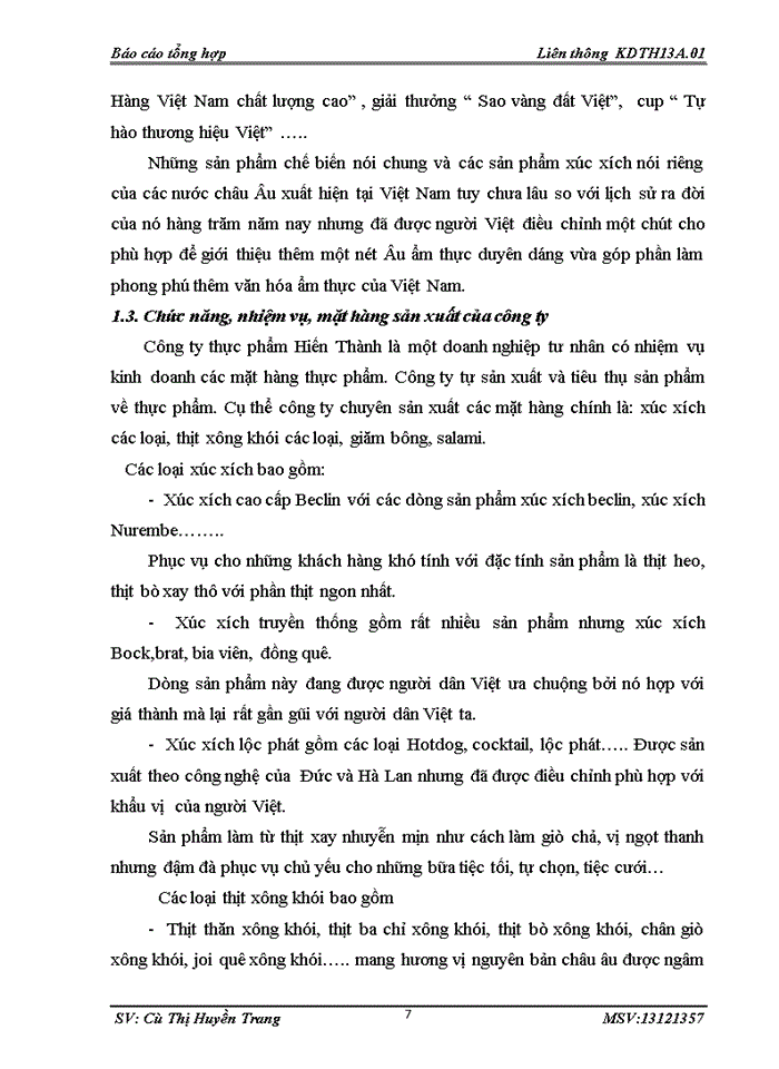 image for page Quá trình hình thành và phát triển của công ty Thực Phẩm Hiến Thành