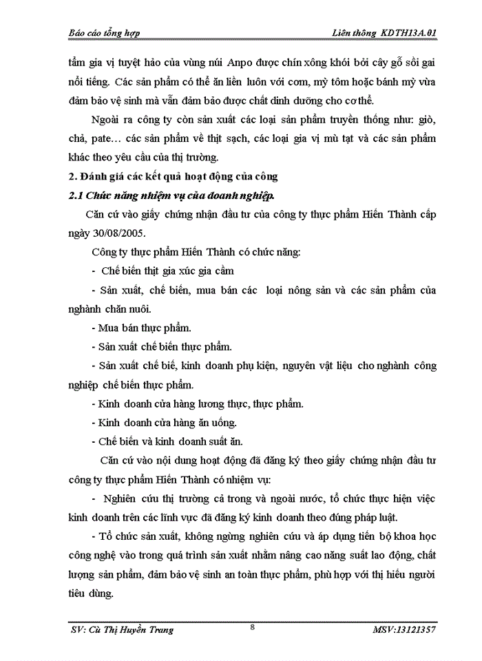 image for page Quá trình hình thành và phát triển của công ty Thực Phẩm Hiến Thành