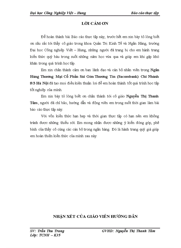 image for page Tình hình hoạt động kinh doanh của Ngân Hàng Sacombank Chi Nhánh 8/3 Hà Nội những năm gần đây