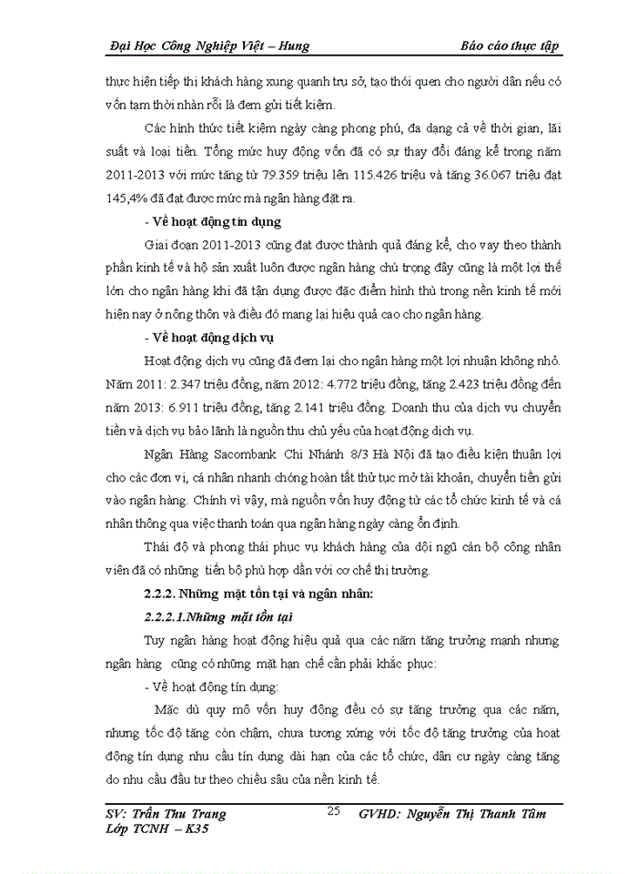 image for page Tình hình hoạt động kinh doanh của Ngân Hàng Sacombank Chi Nhánh 8/3 Hà Nội những năm gần đây