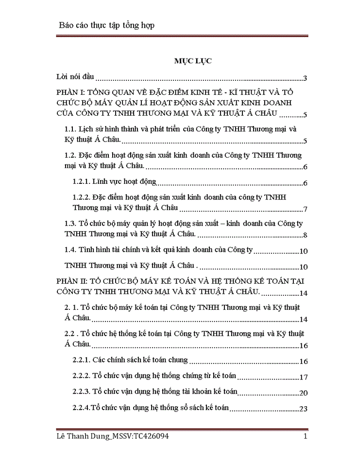 image for page Tổ chức bộ máy kế toán tại Công ty TNHH Thương mại và Kỹ thuật Á Châu