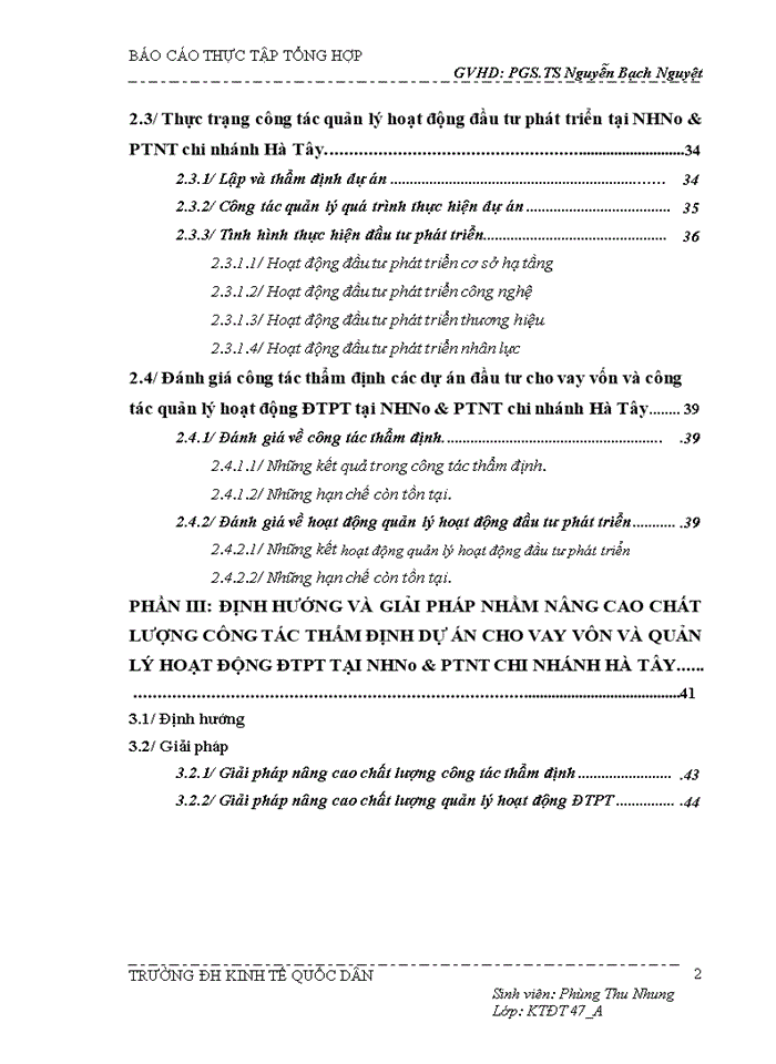 image for page Tổng quan về hoạt động kinh doanh chi nhánh NHNo & PTNT chi         nhánh Hà Tây
