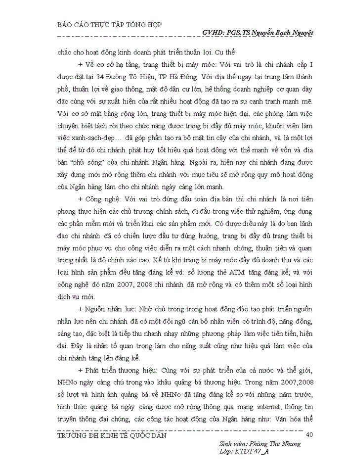 image for page Tổng quan về hoạt động kinh doanh chi nhánh NHNo & PTNT chi         nhánh Hà Tây