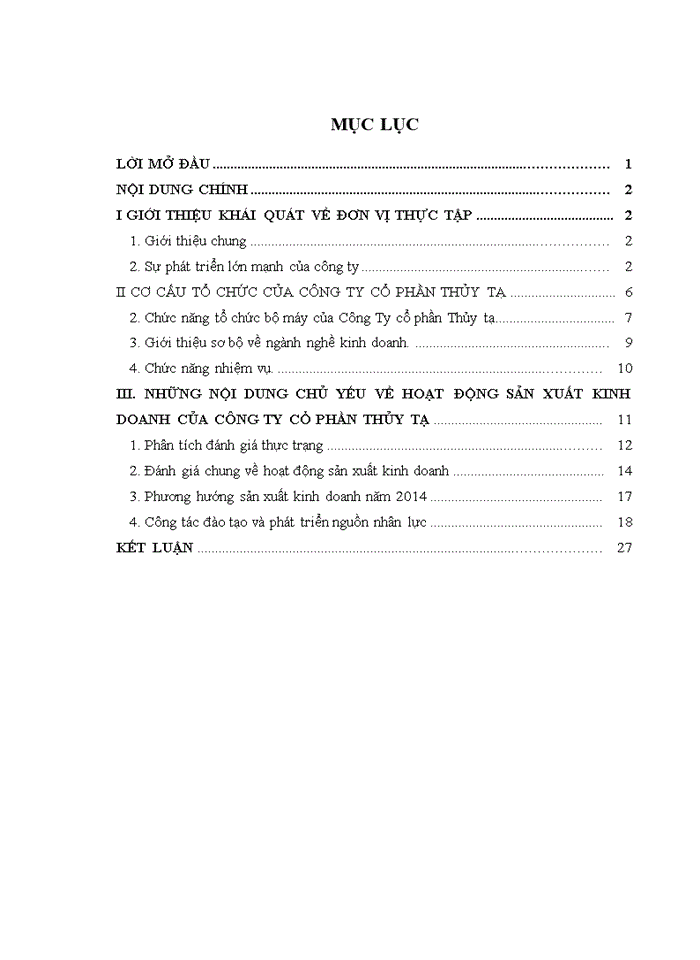 image for page Những nội dung chủ yếu về hoạt động sản xuất kinh doanh của công ty cổ phần thủy tạ