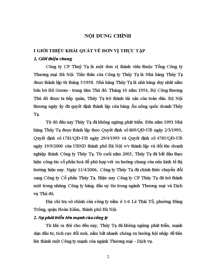 image for page Những nội dung chủ yếu về hoạt động sản xuất kinh doanh của công ty cổ phần thủy tạ