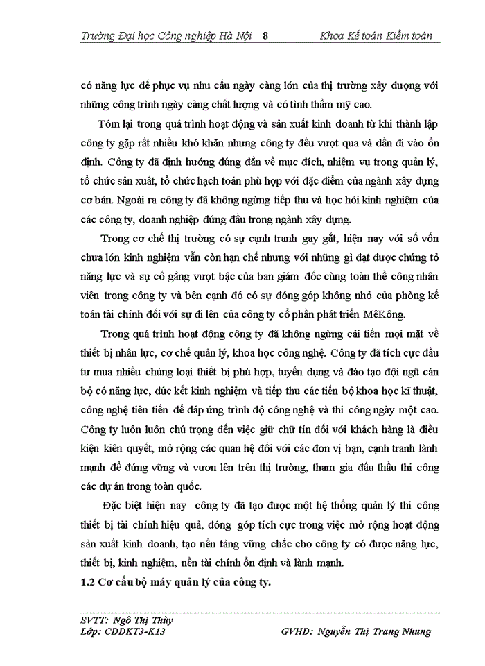 image for page Những vấn đề chung về công tác kế toán của công ty cổ phần phát triển MêKông.