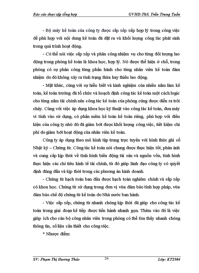 image for page Tổ chức bộ máy kế toán tại công ty