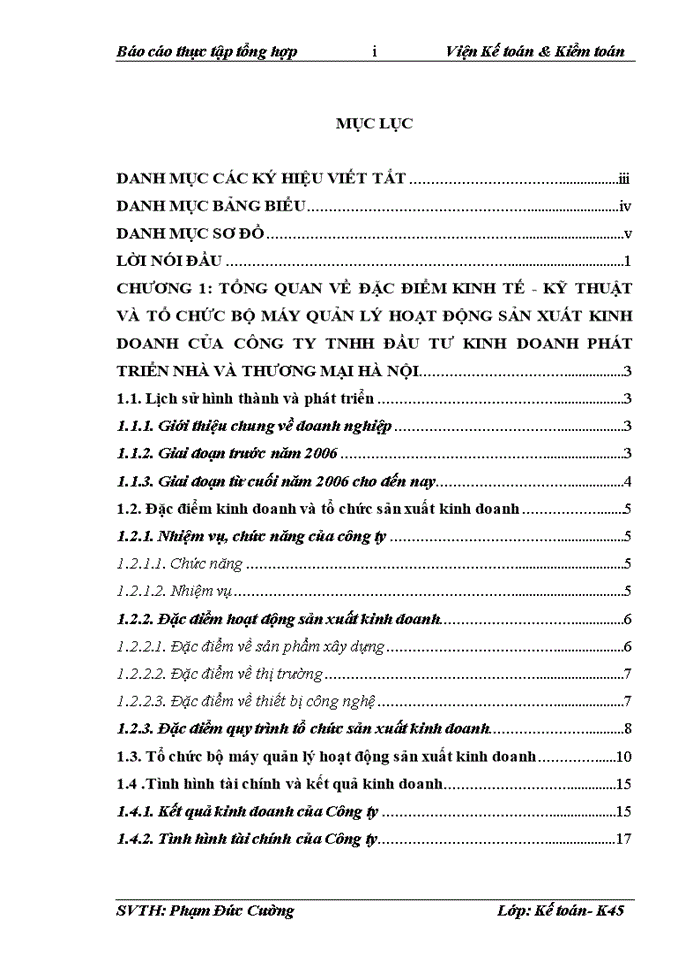 Tổ chức bộ máy kế toán và hệ thống kế toán tại công ty tnhh đầu tư kinh doanh phát triển nhà và thương mại hà nội