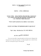 Tăng cường hoạt động thanh tra giám sát của NHNN chi nhánh tỉnh hà tĩnh đối với các nhtmcp trên địa bàn