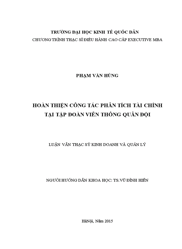 image for page Hoàn thiện công tác phân tích tài chính tại tập đoàn viễn thông quân đội