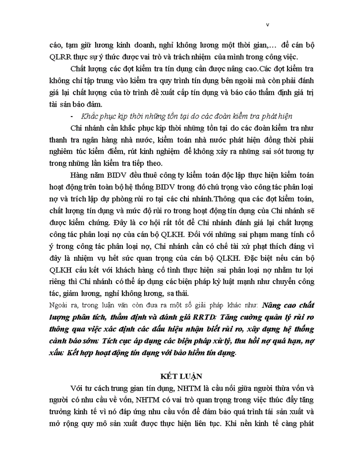 image for page Hoàn thiện công tác quản lý rủi ro tín dụng tại ngân hàng thương mại cổ phần đầu tư và phát triển VIỆT NAM - chi nhánh ĐÔNG ĐÔ