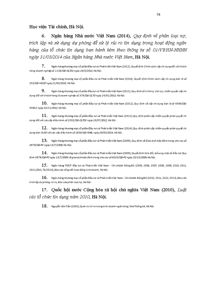 image for page Hoàn thiện công tác quản lý rủi ro tín dụng tại ngân hàng thương mại cổ phần đầu tư và phát triển VIỆT NAM - chi nhánh ĐÔNG ĐÔ