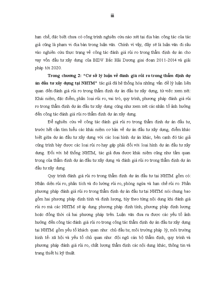 image for page Đánh giá rủi ro trong thẩm định dự án vay vốn đầu tư xây dựng tại ngân hàng tmcp đầu tư và phát triển việt nam chi nhánh bắc hải dương