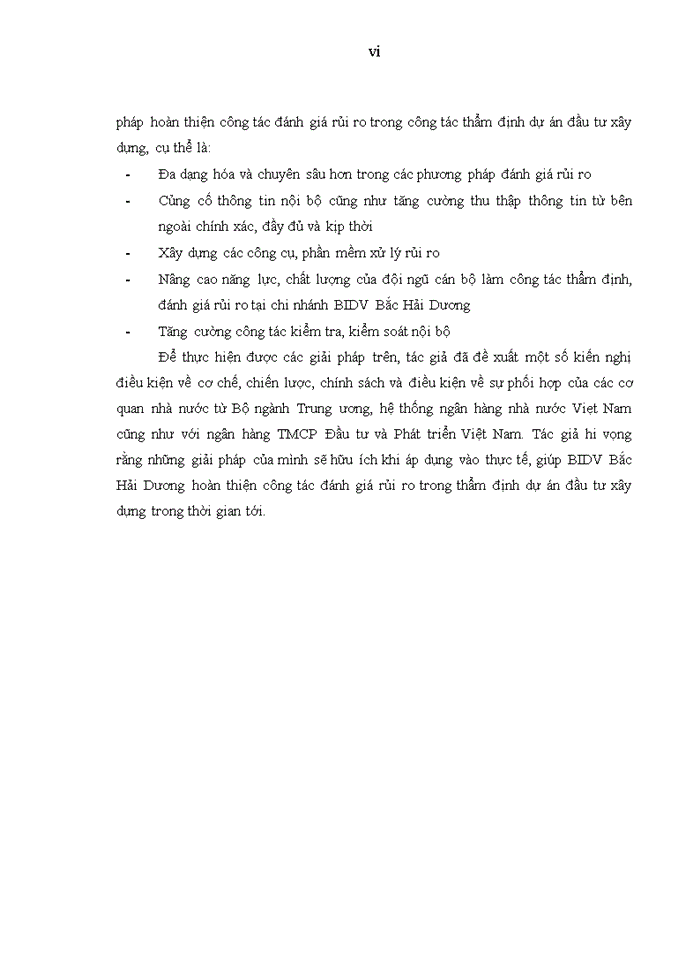 image for page Đánh giá rủi ro trong thẩm định dự án vay vốn đầu tư xây dựng tại ngân hàng tmcp đầu tư và phát triển việt nam chi nhánh bắc hải dương