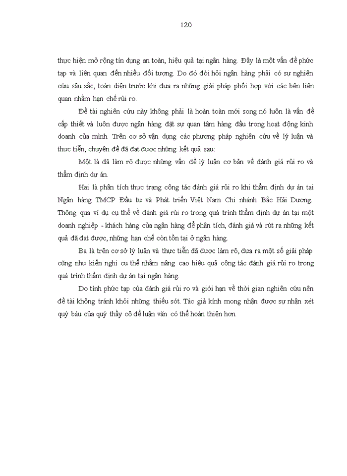 image for page Đánh giá rủi ro trong thẩm định dự án vay vốn đầu tư xây dựng tại ngân hàng tmcp đầu tư và phát triển việt nam chi nhánh bắc hải dương