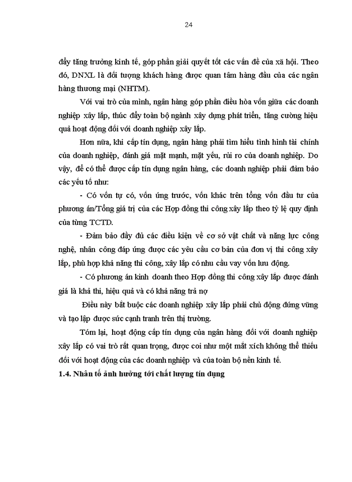 image for page Nâng cao chất lượng tín dụng đối với Doanh nghiệp xây lắp tại Ngân hàng TMCP Đầu tư và Phát triển Việt Nam – Chi nhánh Thành Đô