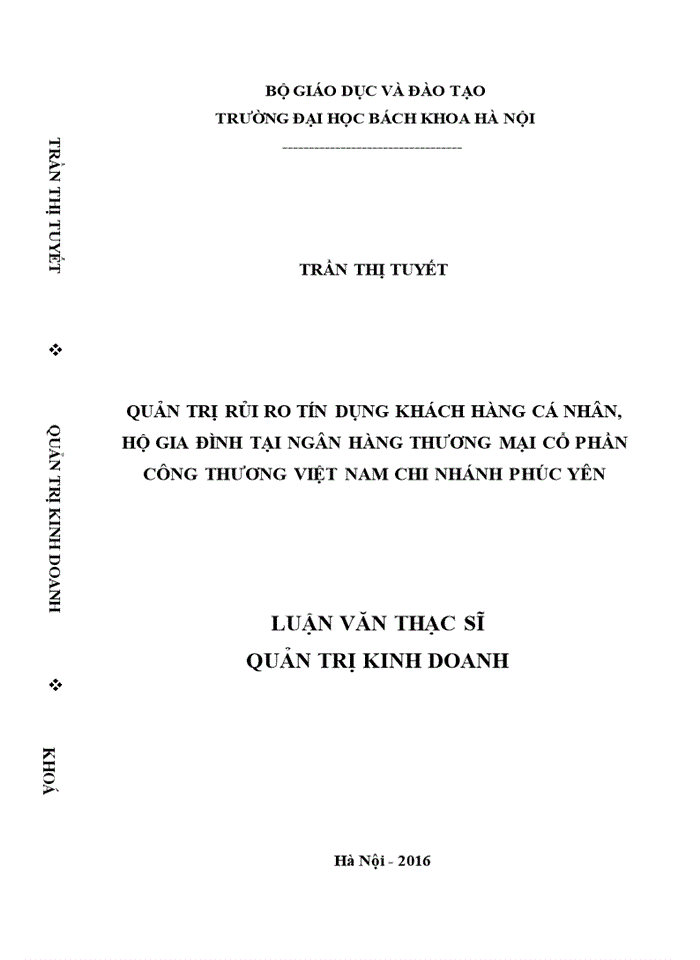 image for page Quản trị rủi ro tín dụng khách hàng cá nhân, hộ gia đình tại ngân hàng thương mại cổ phần công thương việt nam chi nhánh phúc yên