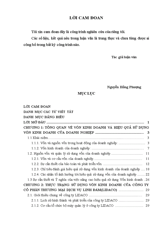 image for page Giải pháp nâng cao hiệu quả sử dụng vốn kinh doanh tại công ty cổ phần thương mại dịch vụ linh đàm (LIDACO) - HÀ NỘI