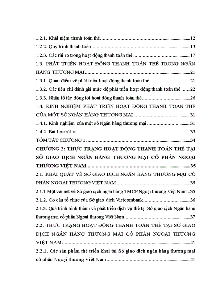 Phát triển hoạt động thanh toán thẻ tại sở giao dịch ngân hàng thương mại cổ phần ngoại thương việt nam