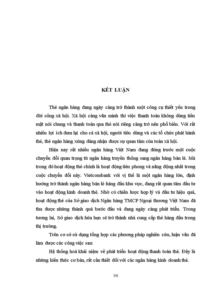 image for page Phát triển hoạt động thanh toán thẻ tại sở giao dịch ngân hàng thương mại cổ phần ngoại thương việt nam