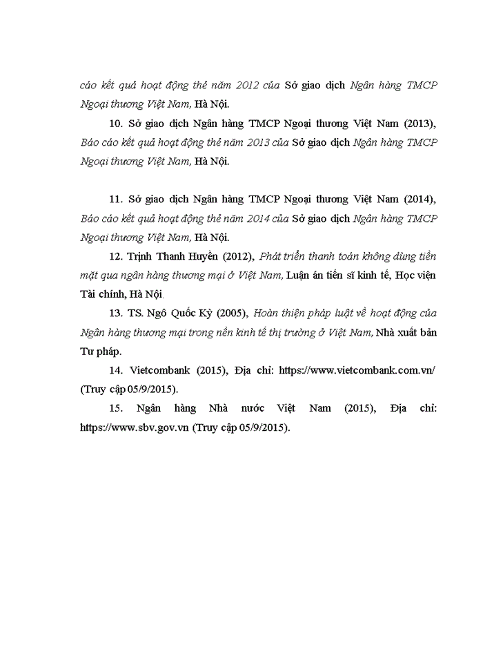 image for page Phát triển hoạt động thanh toán thẻ tại sở giao dịch ngân hàng thương mại cổ phần ngoại thương việt nam
