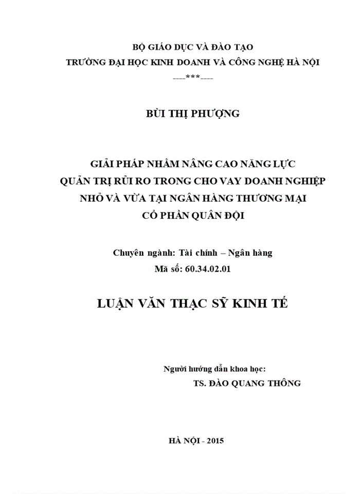 image for page Giải pháp nhằm nâng cao năng lực quản trị rủi ro trong cho vay doanh nghiệp nhỏ và vừa tại ngân hàng thương mại cổ phần quân đội