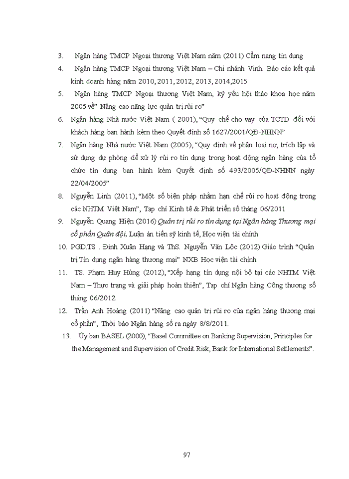 image for page Rủi ro tín dụng tại ngân hàng TMCP ngoại  thương việt nam chi nhánh vinh- thực trạng và giải pháp