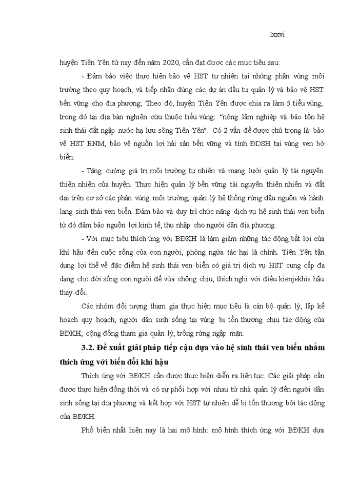 image for page Tiếp cận dựa vào hệ sinh thái ven biển nhằm thích ứng với biến đổi khí hậu tại huyện tiên yên, tỉnh quảng ninh