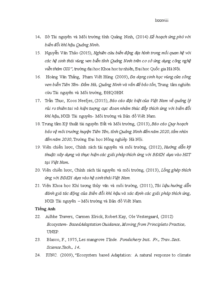 image for page Tiếp cận dựa vào hệ sinh thái ven biển nhằm thích ứng với biến đổi khí hậu tại huyện tiên yên, tỉnh quảng ninh