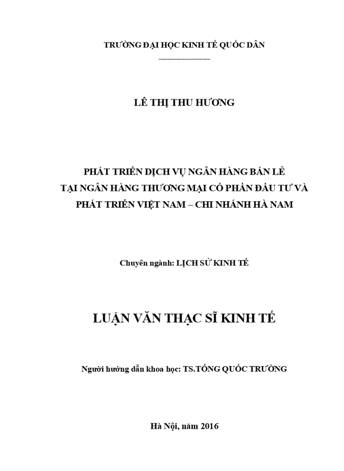 image for page Phát triển dịch vụ ngân hàng bán lẻ tại ngân hàng thương mại cổ phần đầu tư và phát triển việt nam – chi nhánh hà nam