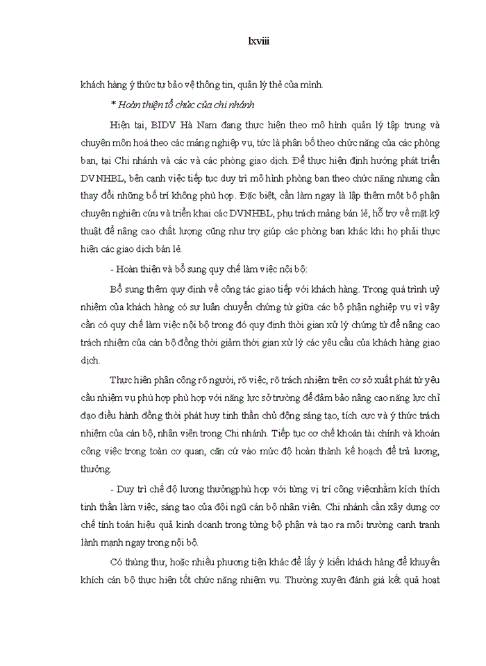 image for page Phát triển dịch vụ ngân hàng bán lẻ tại ngân hàng thương mại cổ phần đầu tư và phát triển việt nam – chi nhánh hà nam