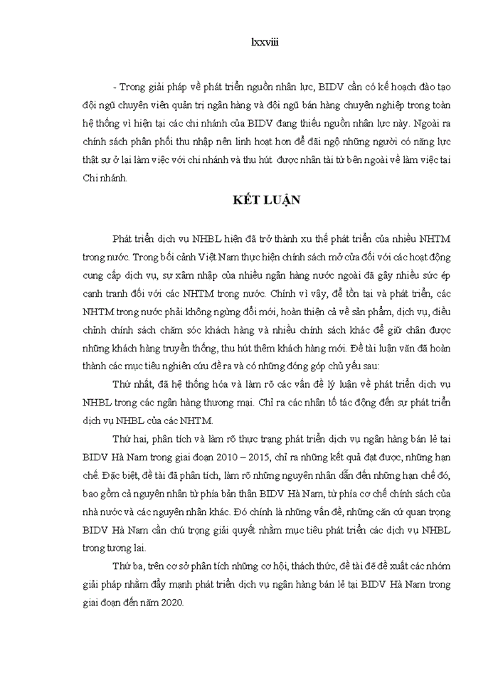 image for page Phát triển dịch vụ ngân hàng bán lẻ tại ngân hàng thương mại cổ phần đầu tư và phát triển việt nam – chi nhánh hà nam