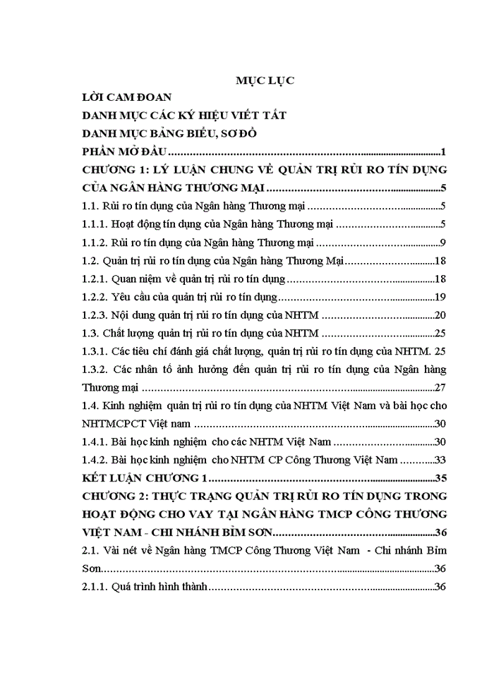 image for page Quản trị rủi ro tín dụng tại ngân hàng tmcp công thương việt nam - chi nhánh bỉm sơn thanh hóa