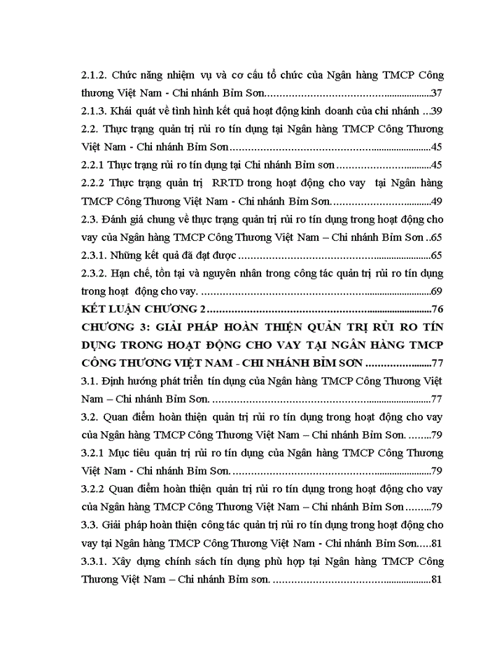 image for page Quản trị rủi ro tín dụng tại ngân hàng tmcp công thương việt nam - chi nhánh bỉm sơn thanh hóa