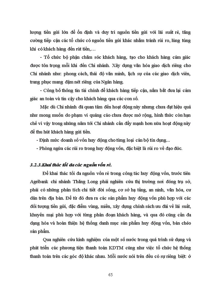 image for page Giải pháp nâng cao hiệu quả huy động vốn tại ngân hàng nông nghiệp và phát triển nông thôn việt nam - chi nhánh thăng long