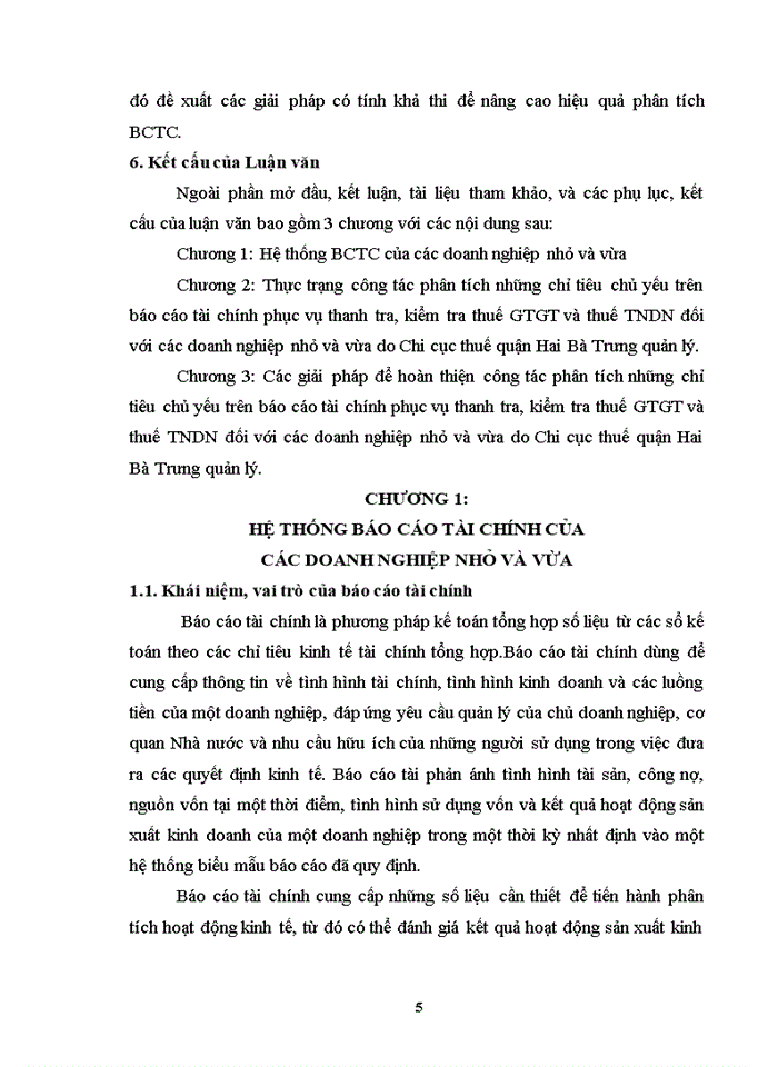 image for page Hoàn thiện công tác phân tích những chỉ tiêu chủ yếu trên báo cáo tài chính phục vụ công tác thanh tra, kiểm tra thuế giá trị gia tăng và thuế thu nhập doanh nghiệp đối với các doanh nghiệp nhỏ và vừa trên địa bàn quận hai bà trưng