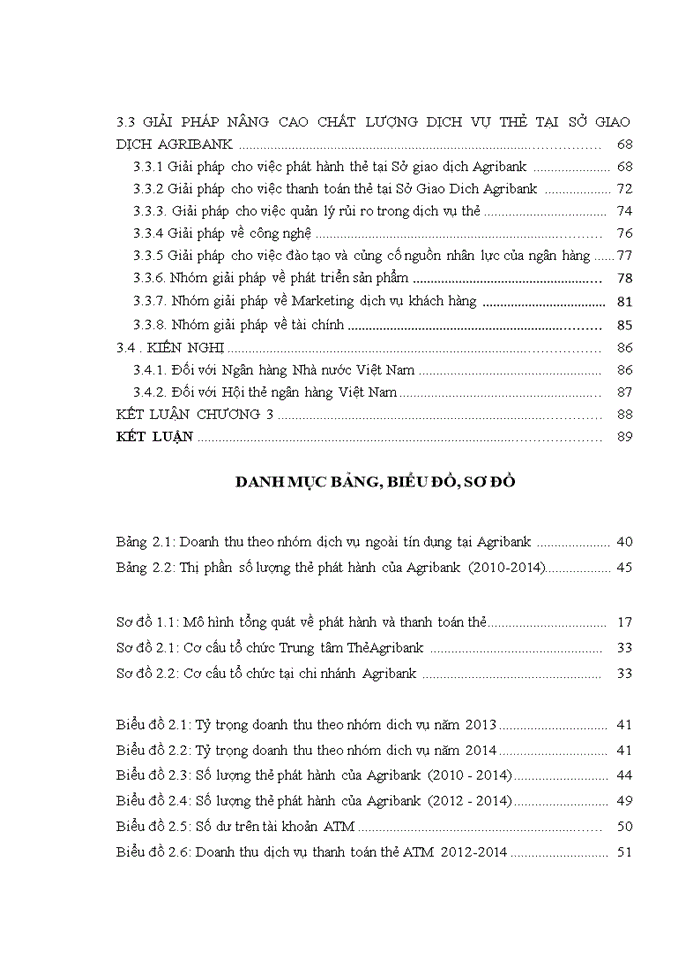 Giải pháp nâng cao chất lượng dịch vụ thẻ tại sở giao dịch ngân hàng nông nghiệp và phát triển nông thôn việt nam