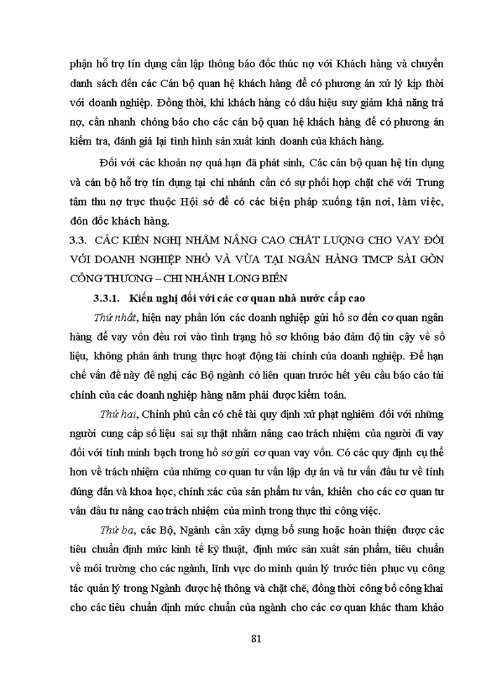 image for page Nâng cao chất lượng cho vay đối với doanh nghiệp nhỏ và vừa tại ngân hàng thương mại cổ phần sài gòn công thương - chi nhánh long biên