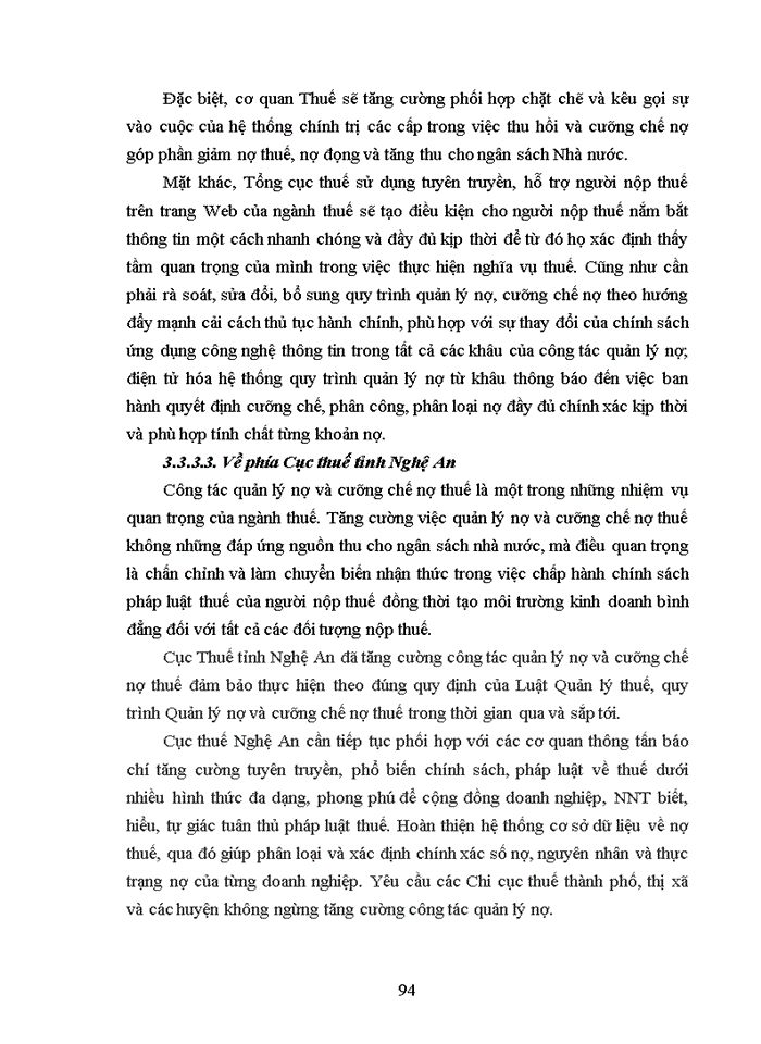 image for page Công tác quản lý nợ thuế và cưỡng chế nợ thuế tại chi cục thuế huyện quỳ hợp, tỉnh nghệ an. thực trạng và giải pháp