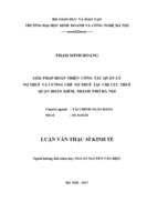 Giải pháp hoàn thiện công tác quản lý nợ thuế và cưỡng chế nợ thuế tại  chi cục thuế quận hoàn kiếm, thành phố hà nội