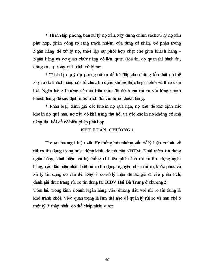 image for page Giải pháp phòng ngừa và hạn chế rủi ro tín dụng tại ngân hàng tmcp đầu tư và phát triển việt nam - chi nhánh hai bà trưng