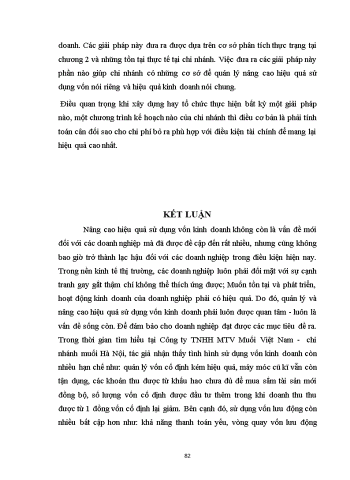 image for page Nâng cao hiệu quả sử dụng vốn kinh doanh tại công ty trách nhiệm  hữu hạn một thành viên muối việt nam – chi nhánh muối hà nội