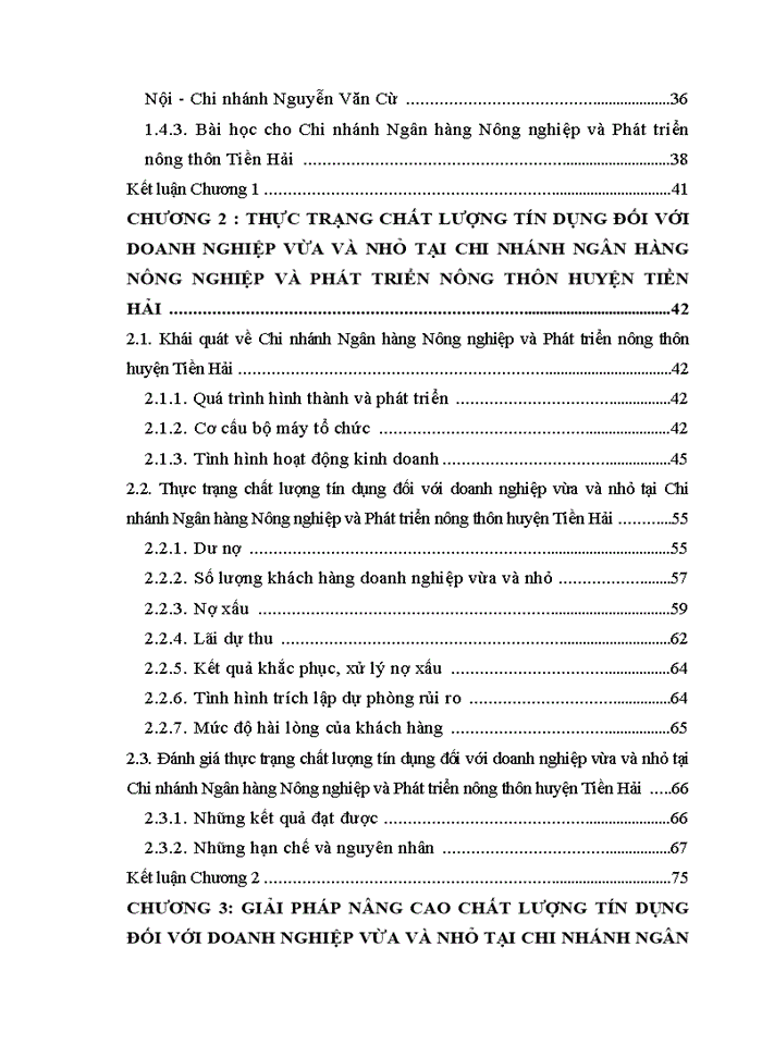 image for page Nâng cao chất lượng tín dụng đối với doanh nghiệp vừa và nhỏ tại chi nhánh ngân hàng nông nghiệp và phát triển nông thôn tiền hải