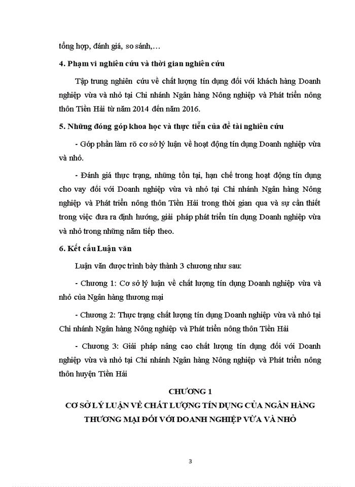 image for page Nâng cao chất lượng tín dụng đối với doanh nghiệp vừa và nhỏ tại chi nhánh ngân hàng nông nghiệp và phát triển nông thôn tiền hải