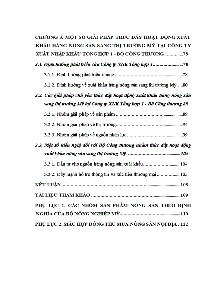 Giải pháp thúc đẩy hoạt động xuất khẩu nông sản sang thị trường mỹ tại công ty   xuất nhập khẩu tổng hợp 1 - bộ công thương